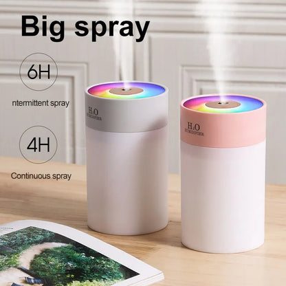 "Compact Luminous Humidifier - USB Portable Night Light & Air Moisturizer for Home & Car (260ml)"