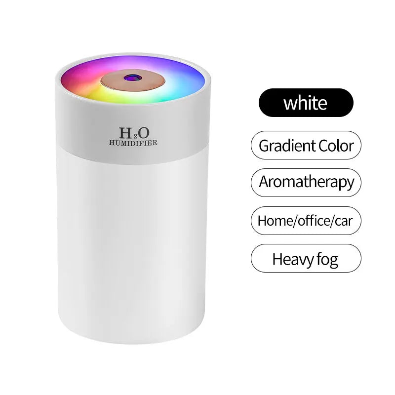 "Compact Luminous Humidifier - USB Portable Night Light & Air Moisturizer for Home & Car (260ml)"