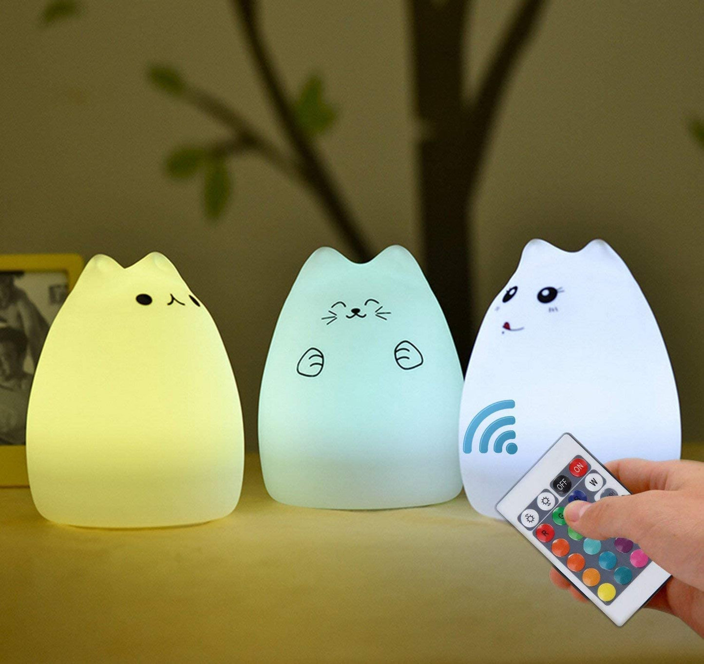 Remote Control Silicone Kitty Night Light